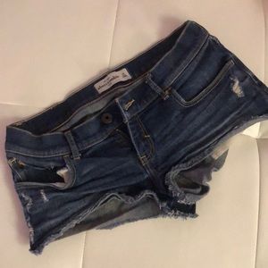 Abercrombie 16 denim jean shorts cut off Y2K lowrise hip huggers low rise